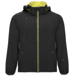Softshell 2 camadas capuz bolsos zíper Roly Direct Siberia cor preto primeira vista de uso
