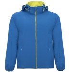 Softshell 2 camadas capuz bolsos zíper Roly Direct Siberia cor azul real primeira vista de uso