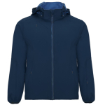 Softshell 2 camadas capuz bolsos zíper Roly Direct Siberia cor azul-marinho primeira vista de uso