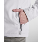 Casaco softshell com elastano e fecho de correr 300 g/m2 Roly Direct Antartida cor branco-sujo vista detalhe 2