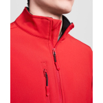 Casaco softshell de 2 camadas com elastano 300 g/m2 Roly Direct Nebraska cor vermelho vista detalhe 2