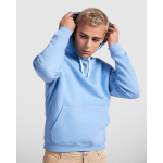 Camisola de algodão e poliéster 280 g/m2 Roly Direct Urban cor azul pastel quarta vista de uso