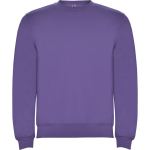 Jersey algodão/poliéster, punho canelado 280 g/m2 Roly Direct Clasica cor roxo primeira vista de uso