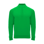 Camisola de poliéster com fecho de correr central 200 g/m2 Roly Direct Epiro cor verde segunda vista
