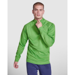 Camisola de poliéster com fecho central 200 g/m2 Roly Direct Epiro cor verde primeira vista de uso