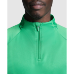 Camisola de poliéster com fecho central 200 g/m2 Roly Direct Epiro cor verde vista detalhe 1