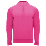 Camisola de poliéster com fecho central 200 g/m2 Roly Direct Epiro cor rosa fluorescente primeira vista de uso