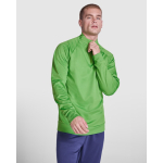 Camisola de poliéster com fecho de correr central 200 g/m2 Roly Direct Epiro cor verde fluorescente quarta vista de uso