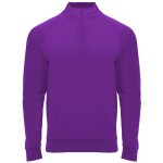 Camisola de poliéster com fecho central 200 g/m2 Roly Direct Epiro cor roxo primeira vista de uso