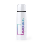 Termos de aço inoxidável com acabamento brilhante 500 ml cor branco vista detalhe 4