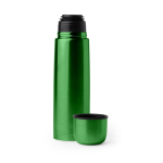 Termos de aço inoxidável com acabamento brilhante 500 ml cor verde primeira vista de uso