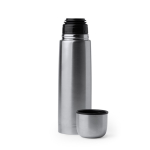 Termos de aço inoxidável com acabamento brilhante 500 ml cor prateado vista detalhe 1