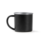 Caneca de aço inoxidável reciclado com borda e interior prateados 350 ml cor preto segunda vista