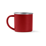 Caneca de aço inoxidável reciclado com borda e interior prateados 350 ml cor vermelho segunda vista