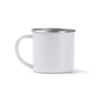 Caneca de aço inoxidável reciclado com borda e interior prateados 350 ml cor branco segunda vista