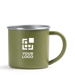 Caneca de aço inoxidável reciclado com borda e interior prateados 350 ml vista principal