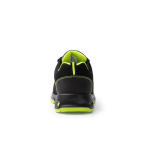 Sapatos de trabalho tipo desportivo feitos de microfibra com biqueira de fibra Roly cor amarelo fluorescente vista detalhe 1