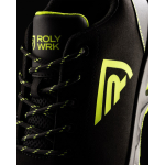 Sapatos de trabalho tipo desportivo feitos de microfibra com biqueira de fibra Roly cor amarelo fluorescente vista detalhe 2