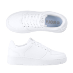 Sapatilhas estilo Vans com sola de borracha e gáspea microperfurada Roly Direct cor branco vista detalhe 1