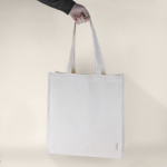 Saco de algodão canvas reciclado com asas compridas 240 g/m2 cor natural vista detalhe 2