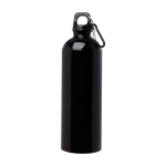 Garrafa de aço inoxidável reciclado com mosquetão 750 ml cor preto segunda vista frontal