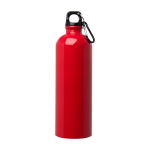 Garrafa de aço inoxidável reciclado com mosquetão 750 ml cor vermelho segunda vista frontal