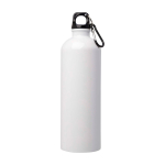 Garrafa de aço inoxidável reciclado com mosquetão 750 ml cor branco segunda vista frontal
