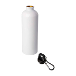 Garrafa de aço inoxidável reciclado com mosquetão 750 ml cor branco segunda vista