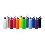 Garrafa de aço inoxidável reciclado com mosquetão 750 ml cor branco segunda vista várias cores