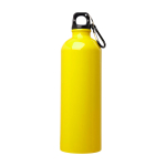 Garrafa de aço inoxidável reciclado com mosquetão 750 ml cor amarelo segunda vista frontal