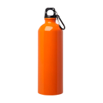 Garrafa de aço inoxidável reciclado com mosquetão 750 ml cor cor-de-laranja segunda vista frontal
