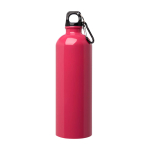 Garrafa de aço inoxidável reciclado com mosquetão 750 ml cor fúcsia segunda vista frontal