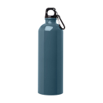Garrafa de aço inoxidável reciclado com mosquetão 750 ml cor ciano segunda vista frontal