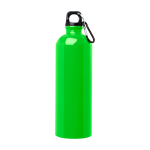 Garrafa de aço inoxidável reciclado com mosquetão 750 ml cor verde fluorescente segunda vista frontal