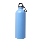 Garrafa de aço inoxidável reciclado com mosquetão 750 ml cor azul pastel segunda vista frontal