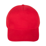 Clássico boné de 5 painéis 100% algodão e fecho de velcro cor vermelho primeira vista