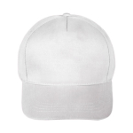 Clássico boné de 5 painéis 100% algodão e fecho de velcro cor branco primeira vista