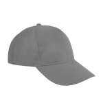 Clássico boné de 5 painéis 100% algodão e fecho de velcro cor cinzento segunda vista