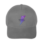 Clássico boné de 5 painéis 100% algodão e fecho de velcro cor cinzento terceira vista