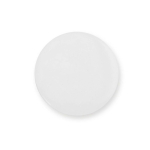 Crachá circular de acabamento brilhante com fecho de alfinete cor branco primeira vista