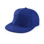 Boné de algodão de 5 painéis e poliéster com fecho de velcro cor azul primeira vista