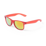 Óculos de sol com design em cores translúcidas e lentes espelhadas cor vermelho primeira vista