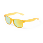 Óculos de sol com design em cores translúcidas e lentes espelhadas cor amarelo segunda vista