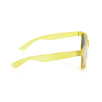 Óculos de sol com design em cores translúcidas e lentes espelhadas cor amarelo terceira vista