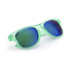 Óculos de sol com design em cores translúcidas e lentes espelhadas cor verde primeira vista