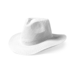 Chapéu estilo cowboy de material sintético com fita personalizável cor branco primeira vista