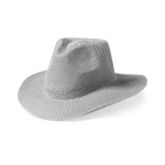 Chapéu estilo cowboy de material sintético com fita personalizável cor cinzento primeira vista