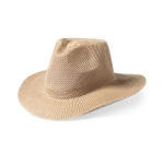 Chapéu estilo cowboy de material sintético com fita personalizável cor bege