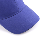 Boné de algodão penteado de 6 painéis com detalhe na pala cor azul primeira vista