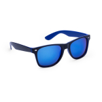 Óculos de sol com armação bicolor e lentes espelhadas a condizer cor azul segunda vista